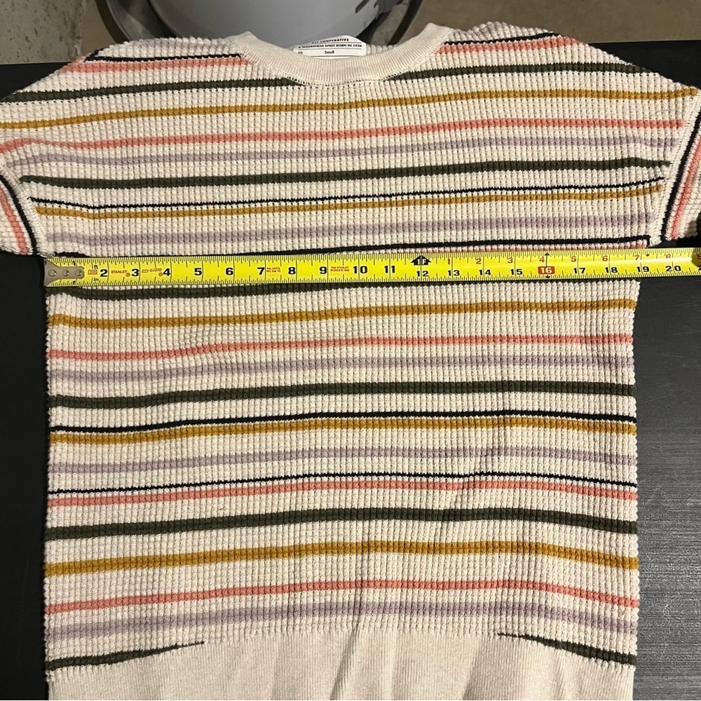 REI Co-op Wallace Lake Waffle Sweater Womens Small Striped Thermal Knit - Picture 7 of 8